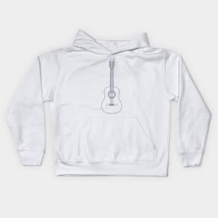 Classical Acoustic Guitar Outline Kids Hoodie